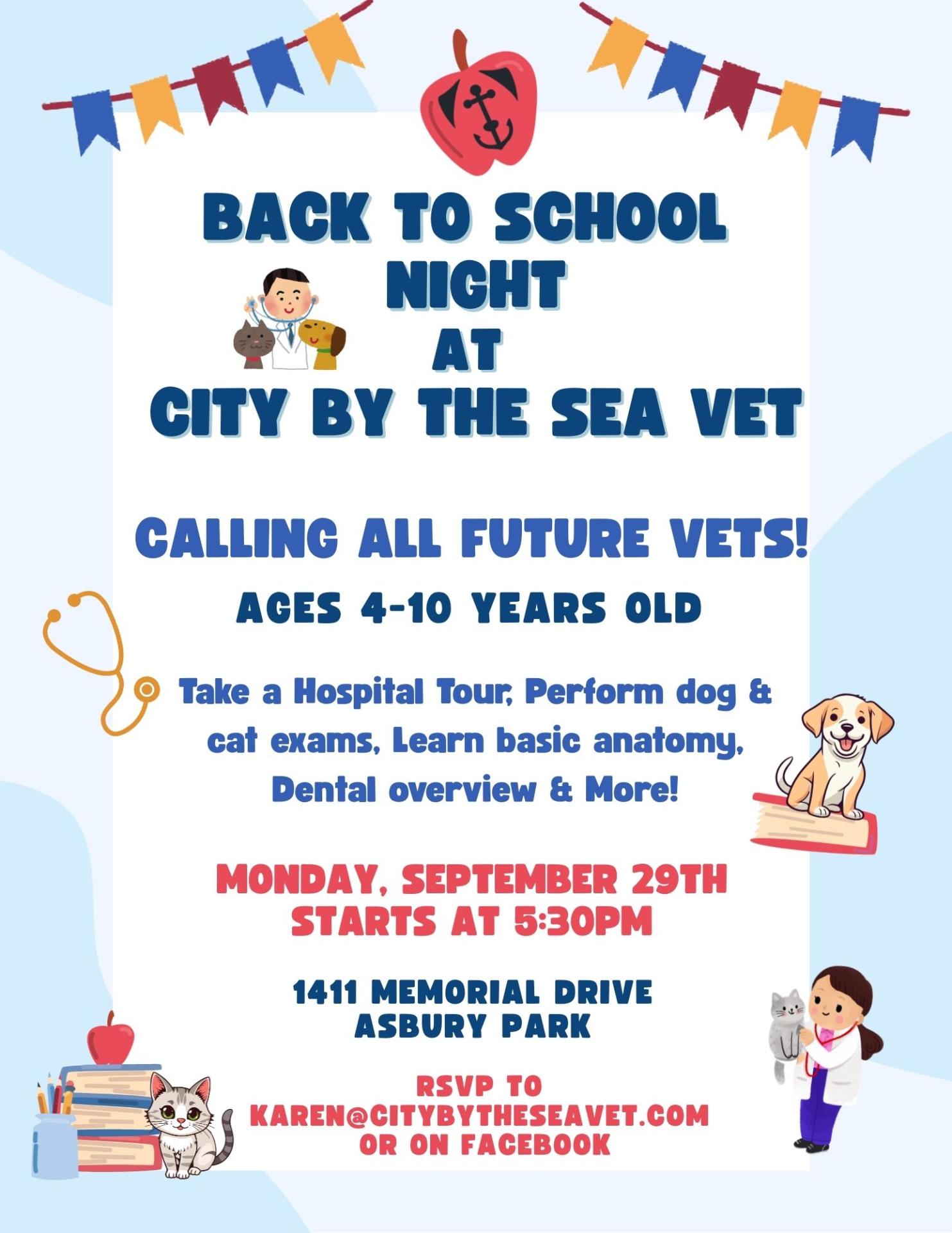 Event flyer for Back to School Night