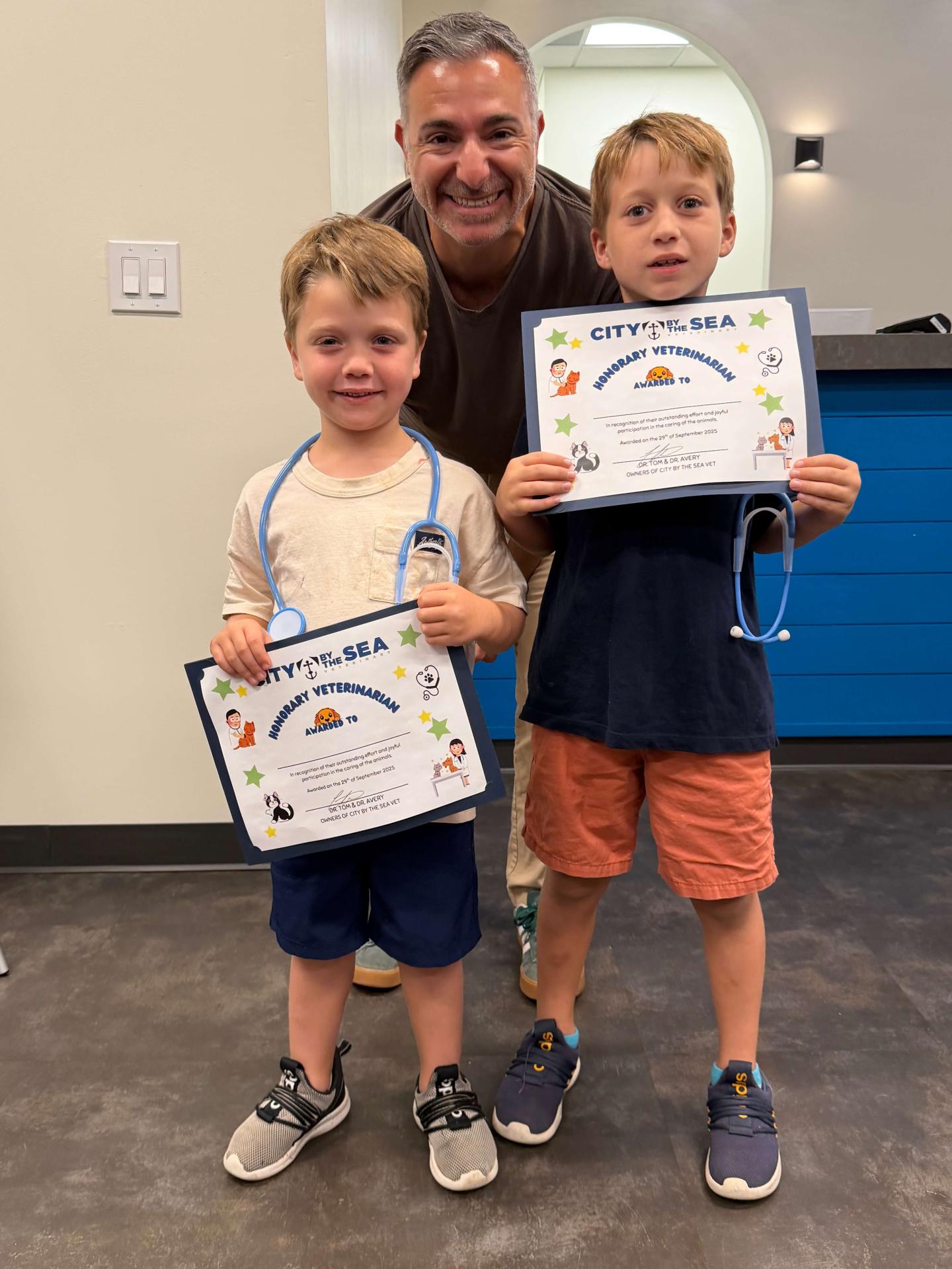 Children with their degrees